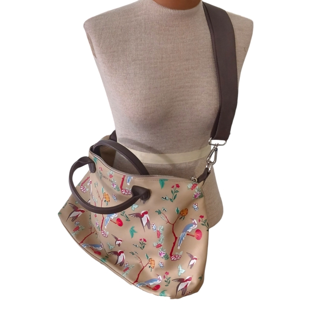 Stuff Makers Womens German Luxury Handbag Travel Floral Fall Tan